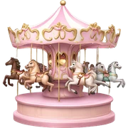 Light pink Christmas carousel sticker