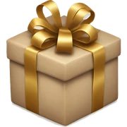 beige christmas present sticker