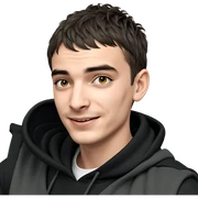 smiling boy in hoodie sticker
