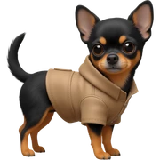 Black chihuahua in a coat sticker