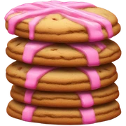 Stack of cookies with pink chokolate sticker