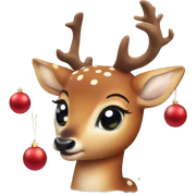 Red asthetic Christmas baby deer sticker