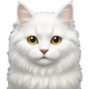 White fluffy kitte  sticker
