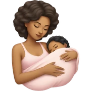 Hispanic Mom and light skin baby girl sleeping sticker
