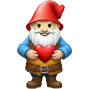 Gnome with heart sticker