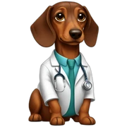 doctor Dachshund brown sticker