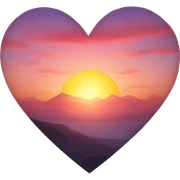 Heart shaped sunrise sticker