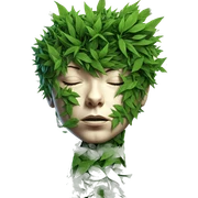boy with closed eyes in nature sticker