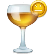 Minimalist emoji for 'Happy Hour' with a vermouth glass featuring a smiling face and a subtle clock in the background. Clean and cheerful design without extra decorations.





 sticker