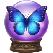 blue violet butterfly inside a magical dream orb  sticker