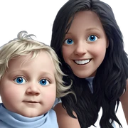 smiling girls with blue eyes sticker