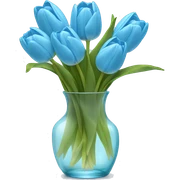 Light blue tulips in glass vase  sticker