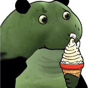 Panda eating ice cream sticker