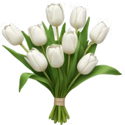 white tulip bouquet  sticker