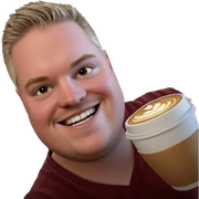 smiling boy with cup sticker