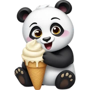 Panda eating ice cream sticker