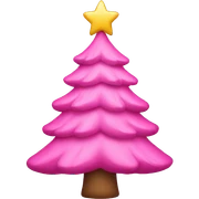 Pink Christmas tree sticker