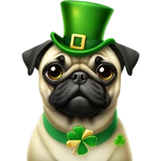 St Patrick’s day pug sticker