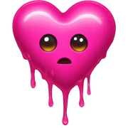 Hot pink melting heart sticker