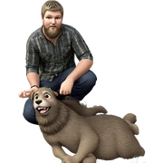 bearded boy under a tree sticker