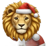 lion in santa claus hat emoji | AI Emoji Generator