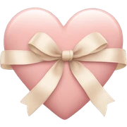 baby pink heart with beige ribbon sticker