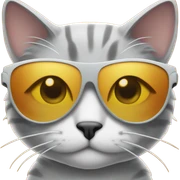 Cat with sunglasses sticker