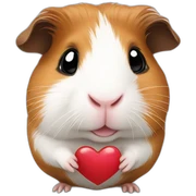 guinea pig, heart, holding sticker