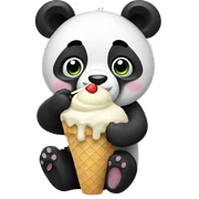 Panda eating ice cream sticker