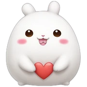 Molang with heart shaped eyes sticker