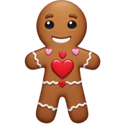 gingerbread holding heart sticker