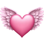 pink heart with wings sticker