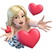 blonde girl in heart dress sticker
