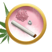 light pink weed joint with bedazzled ash tray  sticker