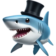 Shark with a top hat sticker