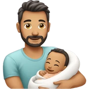 father and a newborn sticker