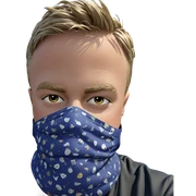 masked boy in nature portrait sticker