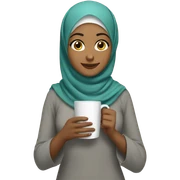 hijabi girl bring cup sticker