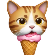 Cat eating ice cream sticker