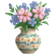 Pretty vase with floral pattern sticker