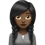Black hair girl sticker