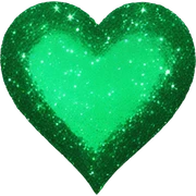 Emerald green glitter heart sticker