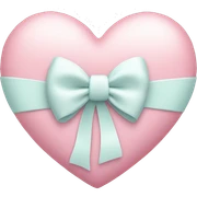 Pastel heart with white bow  sticker