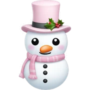 Cute white and light pink snowman sticker