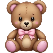 teddy bear with pastel pink bow sticker