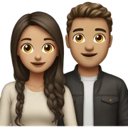 Brunette couple￼ sticker