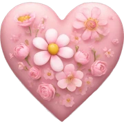 Delicate pink heart and flowers inside sticker