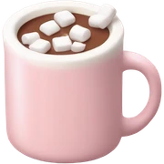 Light Pink mug of hot chocolate with marshmallows  sticker