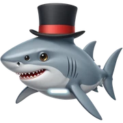 Shark with a top hat sticker