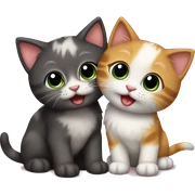 two kitten best friends birthday sticker